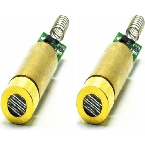 Industrial Brass 532nm 5mW-10mW Green Laser Diode Module Line Beam w / 3V-3.7V Driver pack of 2