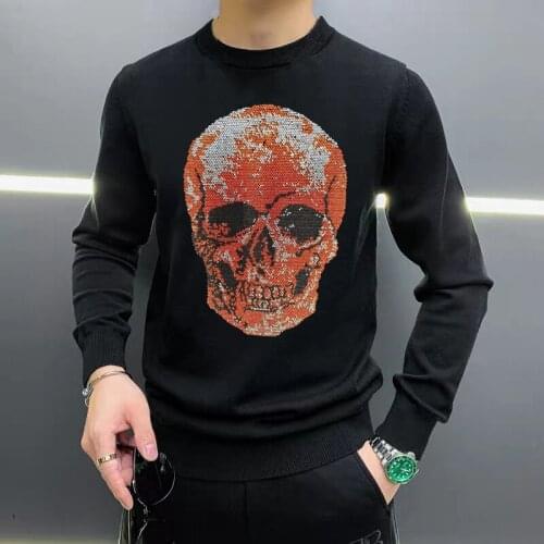 Simple Luxury Skull Pattern Sweater Sweatshirt Mens Oversized Selection Quality Super Soft Pullover