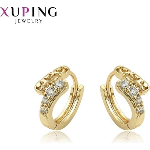 Xuping Simple Fashion Earrings Jewelry Romantic Cute Hoop Earrings for Women Christmas Day Party Gift 97056