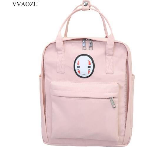 Cartoon Spirited Away Faceless Man Students Backpack Harajuku Large Capacity Schoolbag Girls Shoulder Bags with Handles