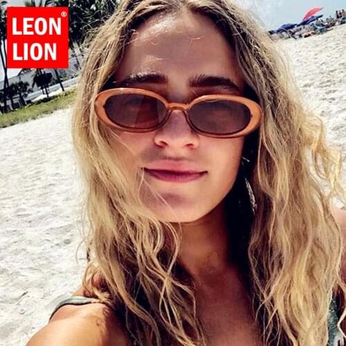 LeonLion 2021 Oval Retro Sunglasses Women Small Eyeglasses For Women/Men Brand Designer Glasses Women Lentes De Sol Mujer UV400