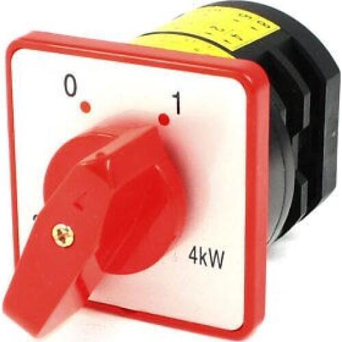 AC 380V 20A 4KW 2 Positions 4NO Latching Rotary Universal Changeover Switch