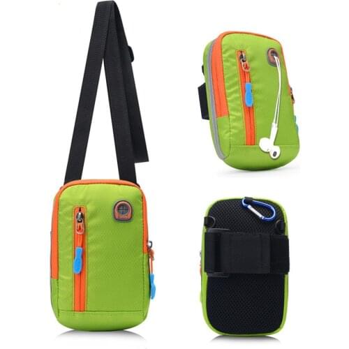 Women mini cross body bag outdoor sport running arm bag male small shoulder bag mobile phone case key bag with earphone jack