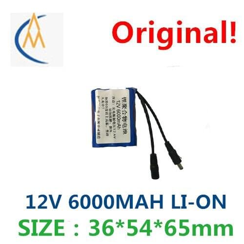 12V lithium battery large capacity rechargeable 6000mAh sound bulb LED 18650 DC double head charger activity price