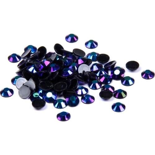 2MM 3MM 4MM 5MM 6MM Bling Purple AB Color Non HotFix Resin Rhinestones Flatback Resin Stones no Glue for Arts Decoration