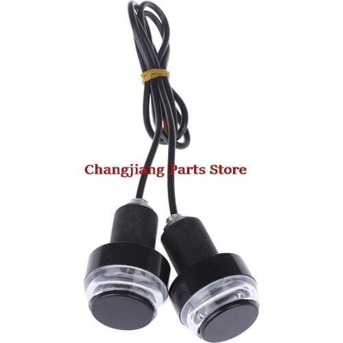 2 stuks Wit Geel Flasher Handgreep Bar Blinker Side Marker Lamp DC 12V Motorfiets LED Stuur End Turn signaal Licht