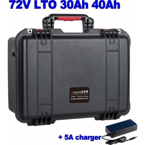 LTO 72v 30AH 40Ah lithium titanate Battery Pack 50A BMS super 20000 cycle electric motorcycle AGV THRUST patrol car +5A charger