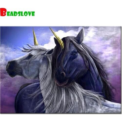 Unicorn love Diamond Painting Full Square/Round drill 5d embroidery Crystal cross stitch thread stone Diamand art horse