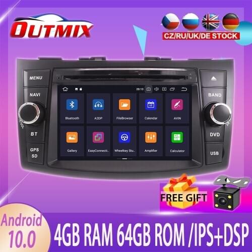 Android10.0 4G+64GB Car GPS multimedia Auto Radio DVD Player For suzuki swift 2011 androi Carplay sound GPS Map Navigation radio