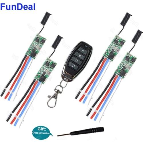 433 MHz Wireless RF Remote Control Switch Car Tail Box LED Light String DC 5V 12V 24V 1CH Mini Receiving Module And Transmitter