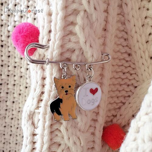 Brooch Pins Brooches for Women Teddy Bulldog Dogs Woman Pendant Charm Wholesale Badge Brooch Pins Jewelry For Women And Men