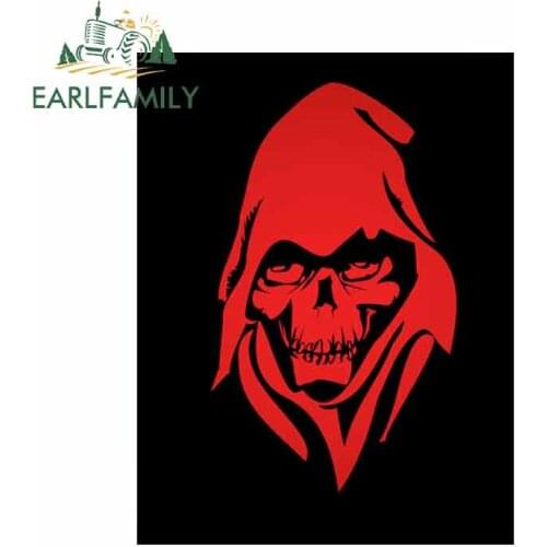 EARLFAMILY 13cm x 9.7cm For Death-Face Car Stickers And Decals Funny Car Sticker Scratch-Proof Sticker Occlusion Scratch Decals