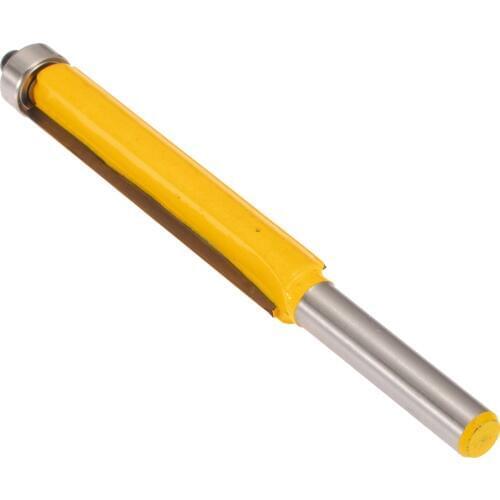 1pc 1/4" Shank Flush Trim Woodworking Cutter Extra Long 3/8" Cutting Diameter 2" Height Router Bit For Power Tools