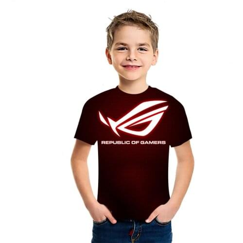 ASUS 2021 New Personalized Harajuku Loose Short Sleeve Boys And Girls 3D Printing Versatile T-Shirt Summer Tropical Light Top