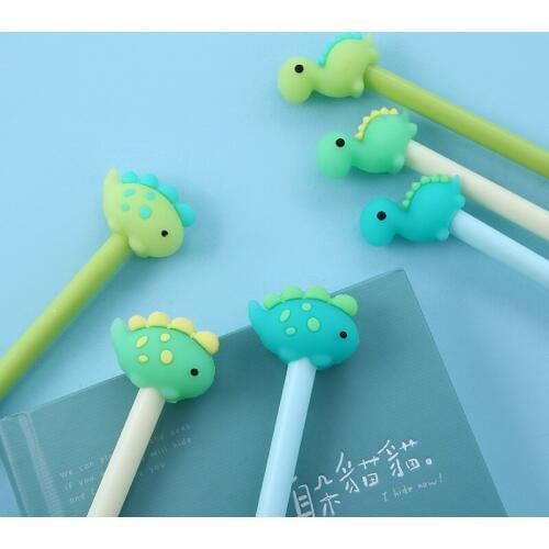 2pcs Cute Dinosaur Gel Pen Ballpoint 0.5mm Black Color Pens for Writing Signature Kids Gift Stationery Items Office School F945