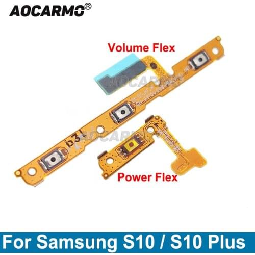 Aocarmo Power On/Off Volume Up/Down Button Flex Cable For Samsung Galaxy S10 Plus S10+ Replacement Part
