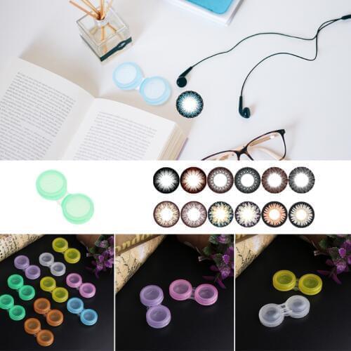 10Pcs contact lens L+R cases Storage Holder Soaking Container Travel Accessaries