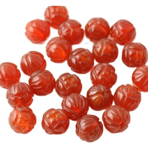 10pieces red agagte round carved rose flower 10/12/14mm wholesale for DIY jewelry necklace