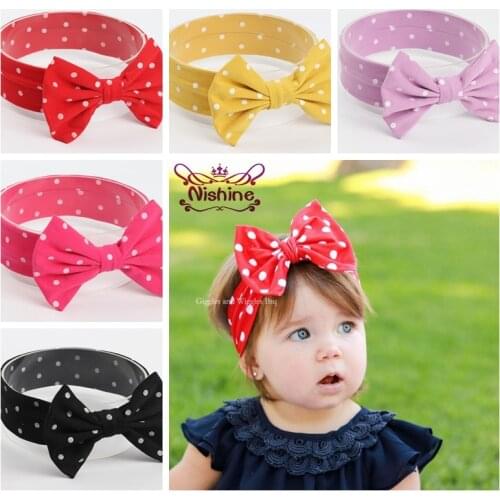 Lovely Baby Girls Printed Bow Headbands Kids Elastic Wide Knot Headwraps Fashion Hair Accessories Photo Props Birthday Gifts