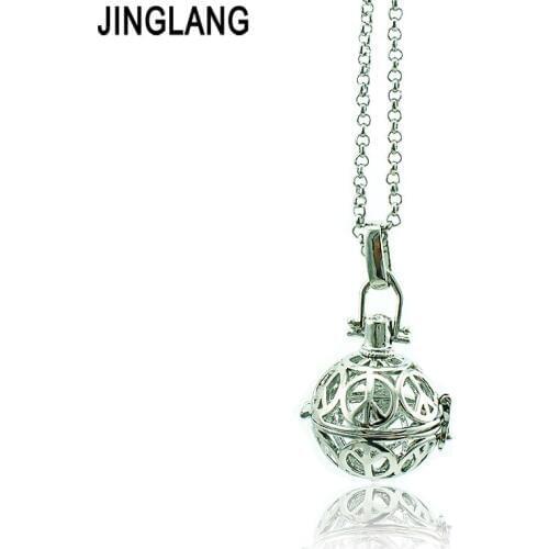 Fashion Angel Necklace Musical Baby Chime Pregnancy Peace Charms Balls Cage Pendant Necklace Jewelry