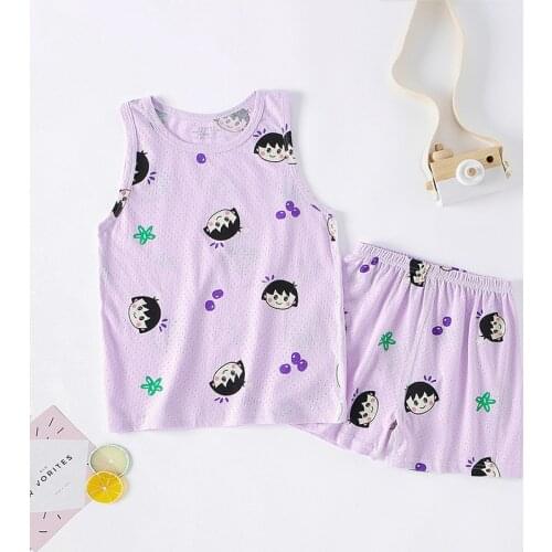 New Summer Cotton Kids Suits Boys Girls Clothes Teen Boy Pajama for Clothing Middle And Small Children Sleepwear Two-Piece Sets