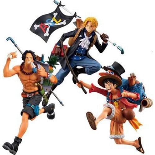 19-21CM Japanese Anime ONE PIECE Monkey D. Luffy PortgasDAce Sabo PVC Model Toy Girl Desktop Doll Decoration Collection Gift