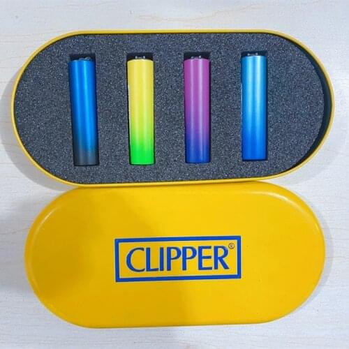 Original Clipper Lighter Metal Grinding Wheel Butane Gas Lighter Exquisite Metal Box Packaging for Collection and Gift