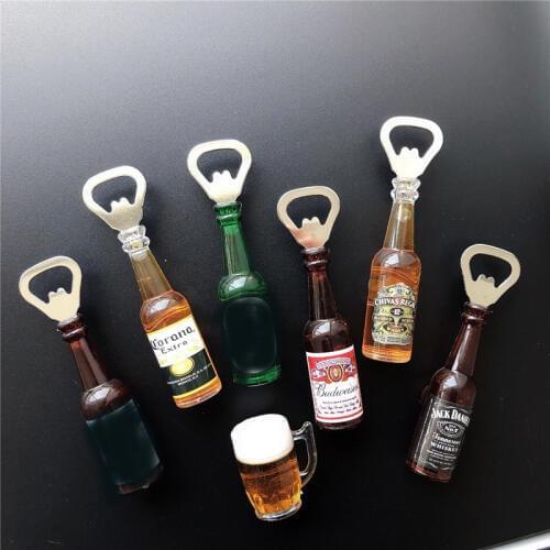 Retro Creative Personality Mini Beer Bottle Opener Home Drink Bottle Opener Refrigerator Stick Bar Magnetic Stickers Decoration