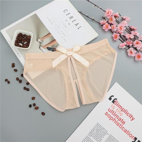 See Through Sexy Lingerie Womens Seamless Panties Briefs Temptation Female Sexy Underwear Cute Bow Transparent Panties