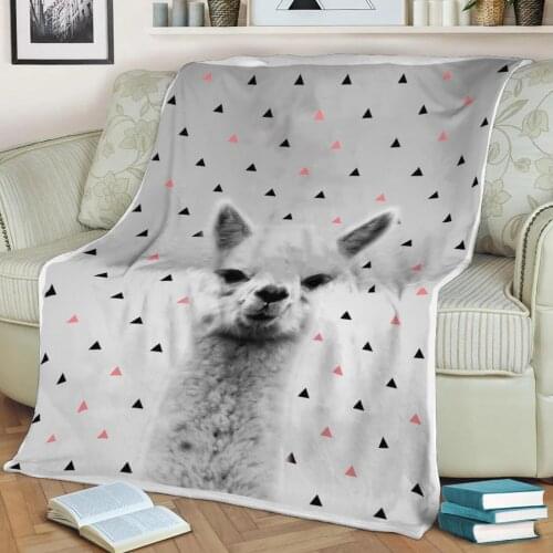 Alpaca pink Flannel Throw Blanket 3D Printed Keep Warm Sofa Child Blanket Home Decor Textiles Dream Family Gift