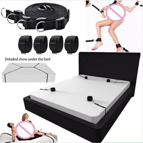 Sex Toys For Woman Couples Handcuffs Bdsm Bondage Set Under Bed BDSM Bondage Restraint Strap System Adults Wrists & Ankle Cuffs