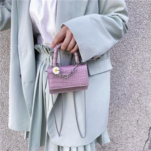 Designer Mini Lilac Bag For Women Brand Luxury Leather Handbag Crocodile Pattern Tote Daisy Chain Messenger Bags Shoulder Bags