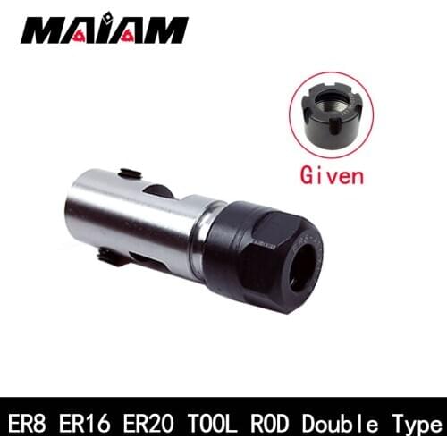 Double nut motor shaft ER8 ER16 ER20 High Precision C10 C20 C25 tool holder post spindle for ER tool holder Engraving machine