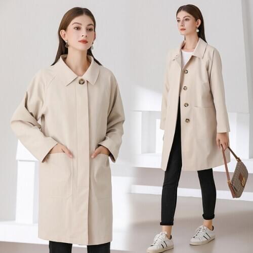 Spring womens coat 2019 autumn long female windbreaker women single-breasted outerwear women casual coat Female Overcoat Tops