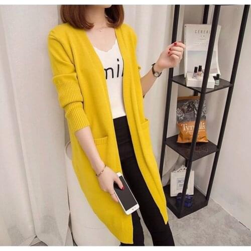 Spring Autumn Style Women Long knitted Cardigan Crop Tops Lady Casual Long Sleeve Knitted Outwear Cardigan Sweater ZZ0916