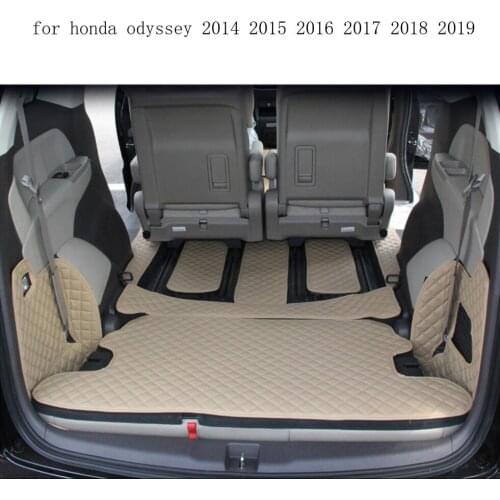 Fiber leather car trunk mat for honda odyssey 2014 2015 2016 2017 2018 2019 5d cargo liner cargo mat car accessories