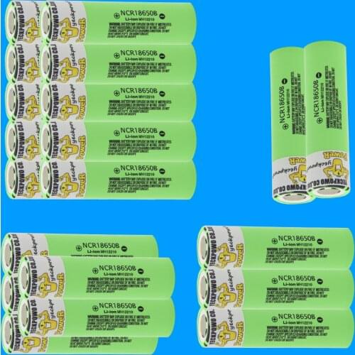 YECKPOWO 18650 charger USB NCR18650B 3400mah 3.7V 18650 LI-ION battery lithium high power source solutions flat top rechargeabl