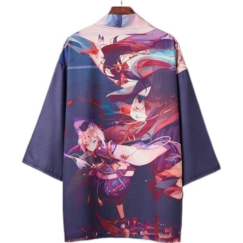 Woman Vintage Japanese Kimono Cardigan Man Yukata Kimono Obi Mans Haori Samurai Costume Thin Asian Cosplay Shirt Clothing V2092