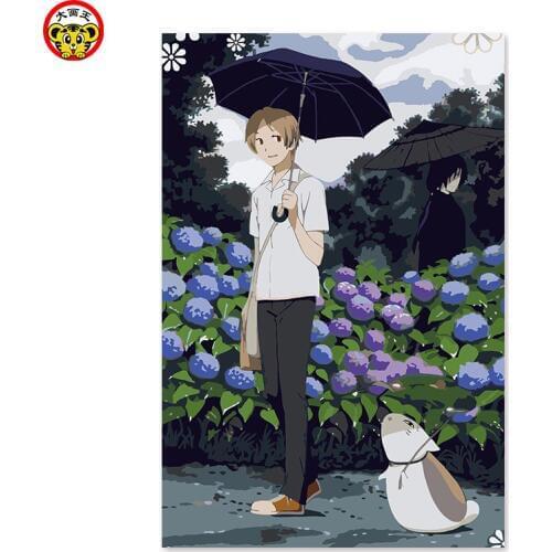 Painting by numbers art paint by number Popular, DIY home decor painting, Natsume friends account, healing department comics