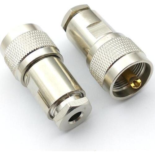 1pcs copper UHF PL-259 Male Plug clamp RG58 RG142 LMR195 RG400 cable