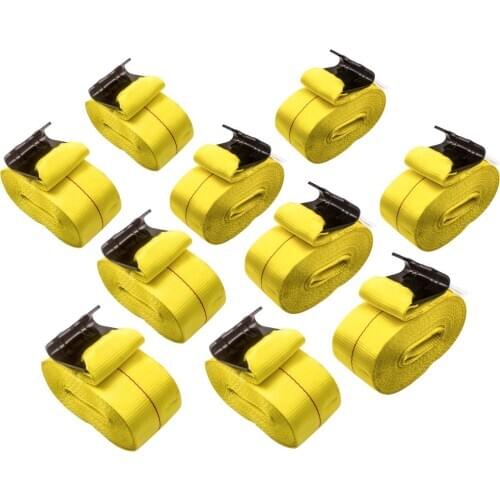 10PCS Kit For 4" x 30' Flat Hook Winch Straps Flatbed Truck Trailer Tie Down New