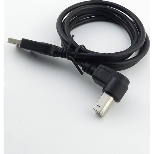 10pcs USB 2.0 Printer Cable Type A Male to B Male Up Angled Scanner Cord Black 3ft/1m