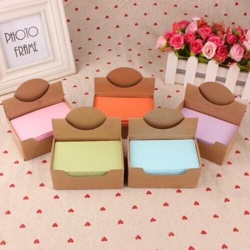 100 sheets / box of double-sided blank kraft paper business card word information card hand-painted graffiti card DIY gift card