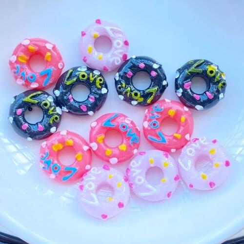 20Pcs Cute Resin Mixed Mini Doughnuts Flat Back Cabochons Scrapbooking DIY Jewelry Craft Decoration Accessories L67