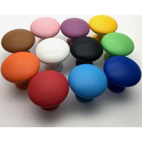 30mm Colorful Drawer Knobs Pulls Kitchen Cabinet Door Handle Kids Children Furniture Hardware Red Pink Black White Green