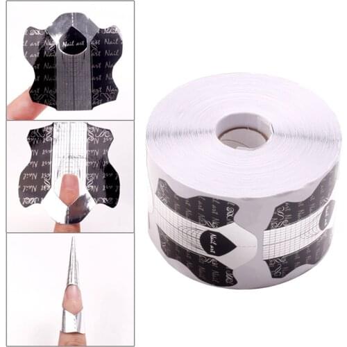 500Pcs Nail Extension Guide Stickers Rectangle UV Gel Manicure Design Paper Tray for Nail Specialist