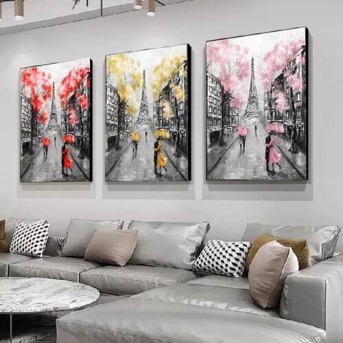 Abstract London Street Landscape Oil Painting on Canvas Wall Art Posters Prints Wall Pictures for Living Room Home Cuadros Decor