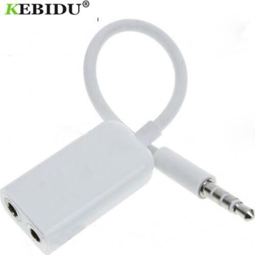 Kebidu 3.5 mm to Dual 3.5mm Audio cables Splitter adapter Jack Cable male to Female two lovers Plug Stereo earphone