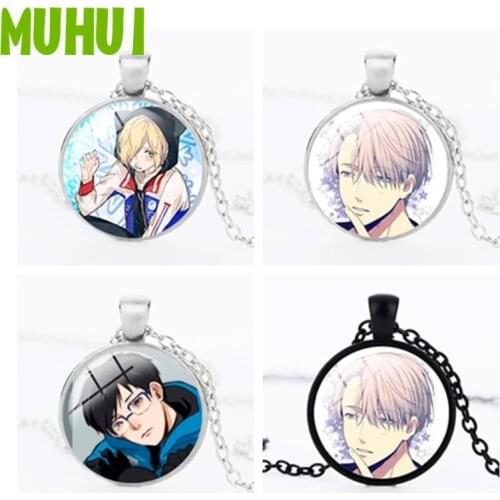 Free Shipping Anime YURI!!! on ICE Yuri Katsuki Victor Necklace For Women Glass Dome Pendant Necklaces Cosplay Men Jewelry B623