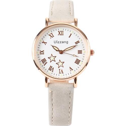 Roman dial design women watches luxury fashion dress quartz watch ulzzang popular brand white ladies leather wristwatch